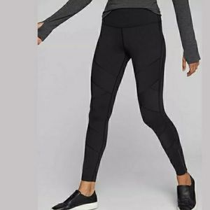 Athleta Sophia Moto Black Leggings High Rise Tight